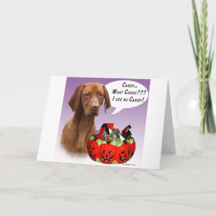 Vizsla Halloween Candy Card