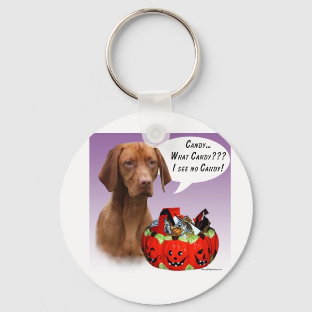 Vizsla Halloween Candy Key Ring (Front)
