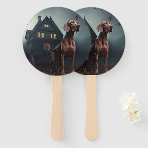 Vizsla Halloween Scary Hand Fan