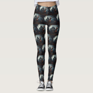 Vizsla Halloween Scary Leggings