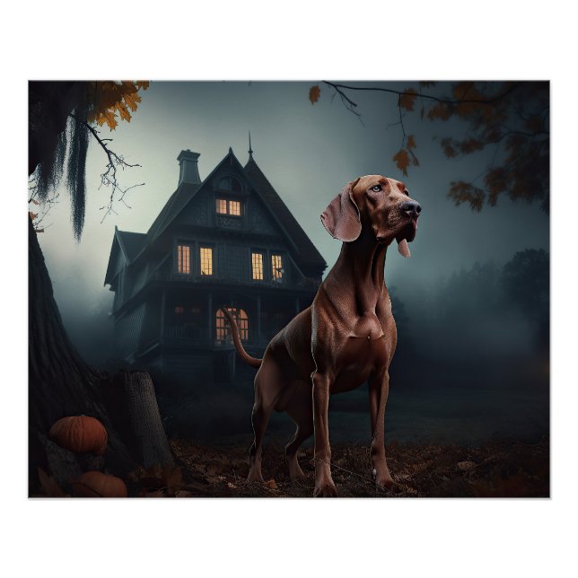 Vizsla Halloween Scary Poster (Front)