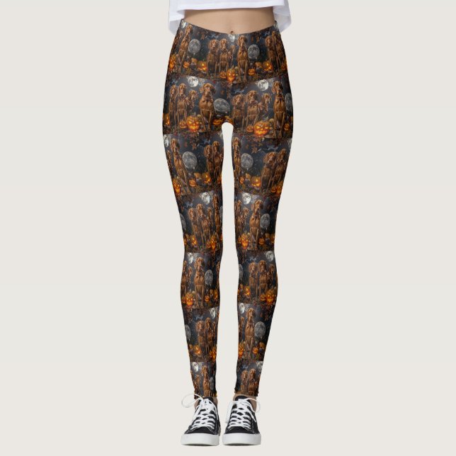 Vizsla Halloween Spooky Leggings (Front)