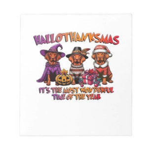 Vizsla Halloween Thanksgiving Christmas Classic T- Notepad