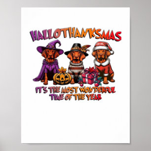 Vizsla Halloween Thanksgiving Christmas Classic T- Poster