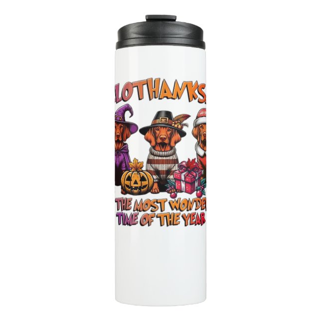 Vizsla Halloween Thanksgiving Christmas Classic T- Thermal Tumbler (Front)