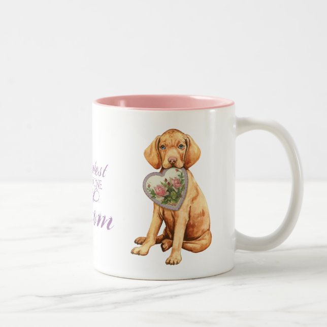 Vizsla Heart Mum Two-Tone Coffee Mug (Right)