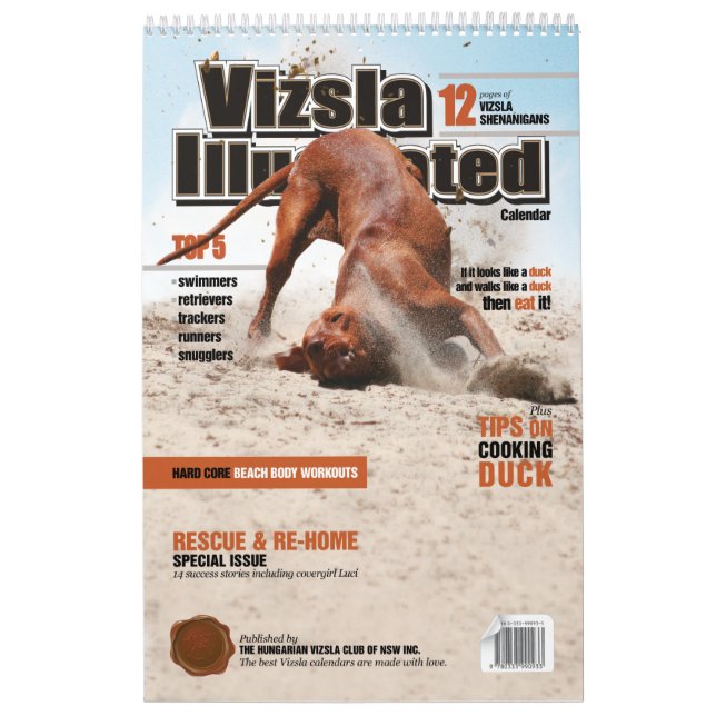 Vizsla Illustrated Calendar (Cover)