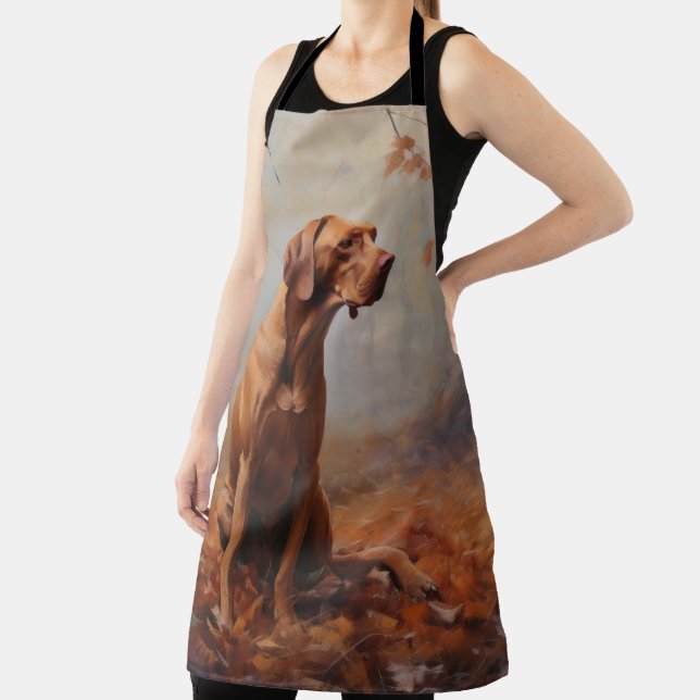 Vizsla in Autumn Leaves Fall Inspire Apron (Insitu)