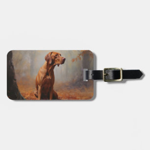 Vizsla in Autumn Leaves Fall Inspire Luggage Tag