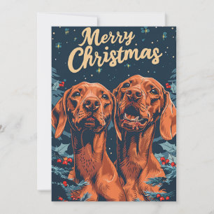 Vizsla Merry Christmas  Holiday Card