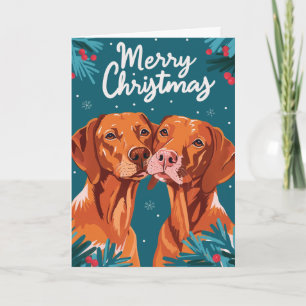 Vizsla Merry Christmas Personalised Holiday Card
