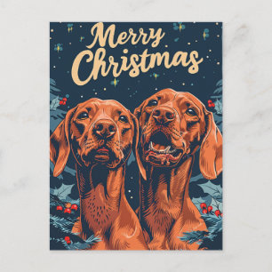 Vizsla Merry Christmas  Postcard