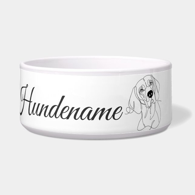 Vizsla Minimalist Line Art personalized bowl (Front)