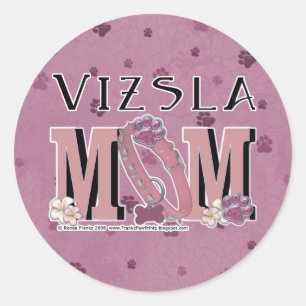 Vizsla MOM Classic Round Sticker