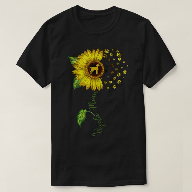 Vizsla Mom Sunflower Vizsla Lover Gifts Dog Mom Ma T-Shirt (Design Front)