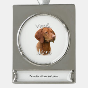 Vizsla Mum 2 Silver Plated Banner Ornament