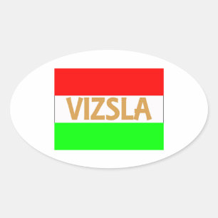 vizsla name on Hungary-Flag.jpg Oval Sticker