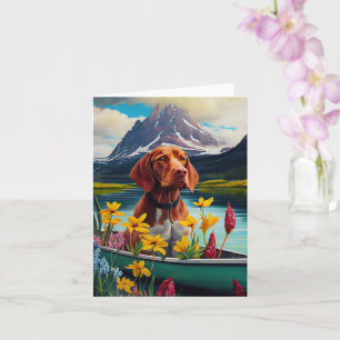Vizsla on a Paddle: A Scenic Adventure Card
