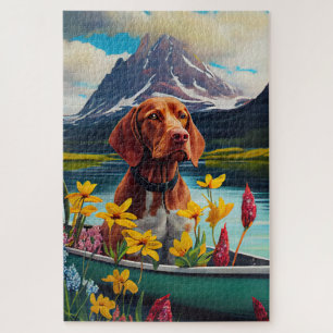 Vizsla on a Paddle: A Scenic Adventure Jigsaw Puzzle