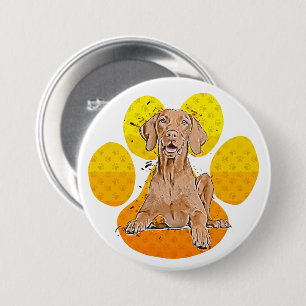 Vizsla On Paw Cartoon 7.5 Cm Round Badge