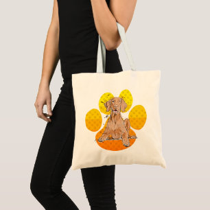Vizsla On Paw Cartoon Tote Bag