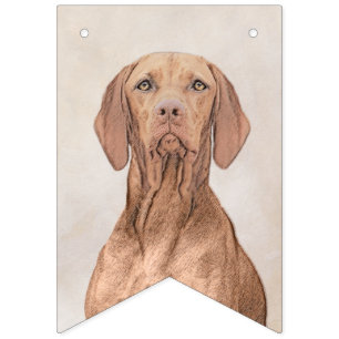 Vizsla Painting - Cute Original Dog Art Bunting
