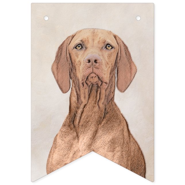 Vizsla Painting - Cute Original Dog Art Bunting (First Flag)