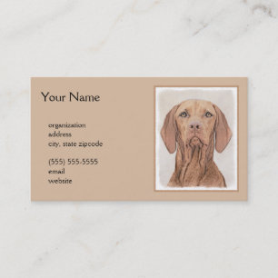 Vizsla Painting - Cute Original Dog Art Business Card