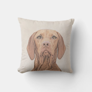 Vizsla Painting - Cute Original Dog Art Cushion
