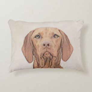 Vizsla Painting - Cute Original Dog Art Decorative Cushion