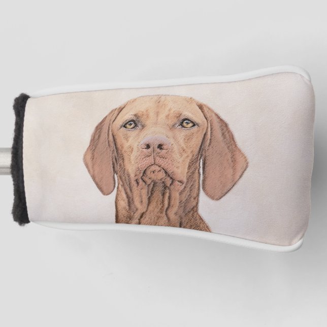 Vizsla Painting - Cute Original Dog Art Golf Head Cover (Front)