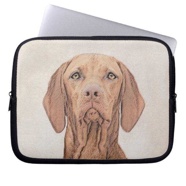 Vizsla Painting - Cute Original Dog Art Laptop Sleeve (Front)