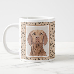 Vizsla Painting - Cute Original Dog Art Large Coffee Mug