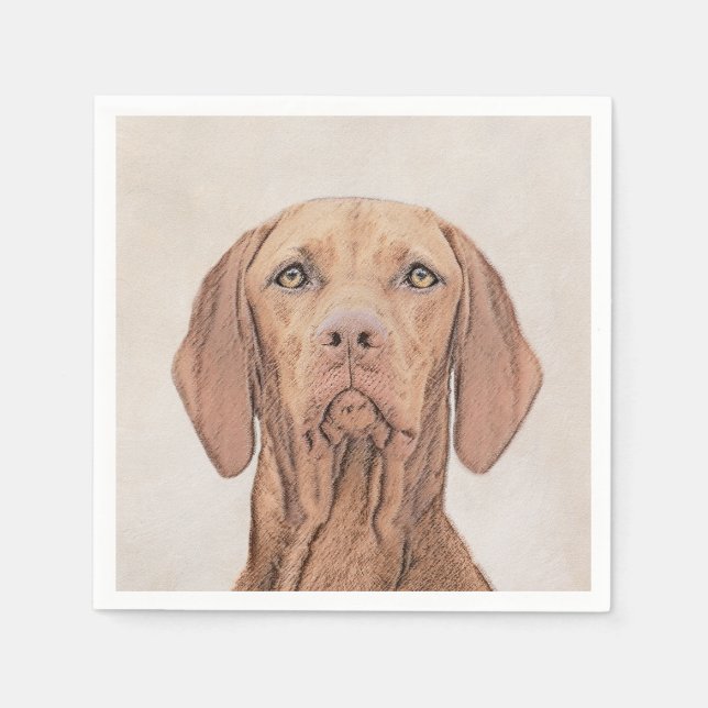 Vizsla Painting - Cute Original Dog Art Napkin (Front)