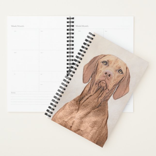 Vizsla Painting - Cute Original Dog Art Planner (Display)