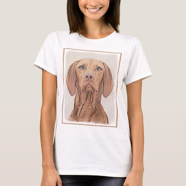 Vizsla Painting - Cute Original Dog Art T-Shirt (Front)