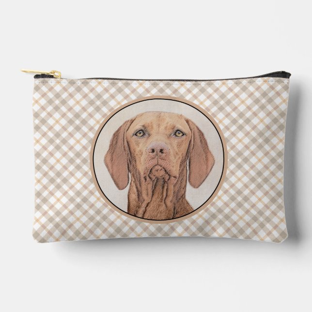 Vizsla Painting Golden Rust Cute Original Dog Art Accessory Pouch (Front)
