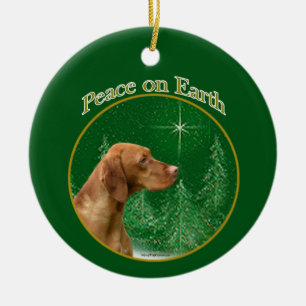 Vizsla Peace Ceramic Ornament