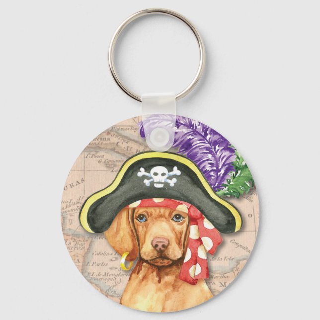 Vizsla Pirate Key Ring (Front)