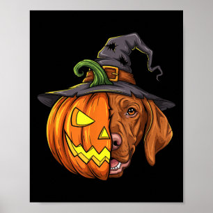 Vizsla Pumpkin Jack O Lantern Halloween Kids Mens Poster