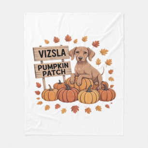 Vizsla Pumpkin Patch Dog Lovers Thanksgiving Hallo Fleece Blanket