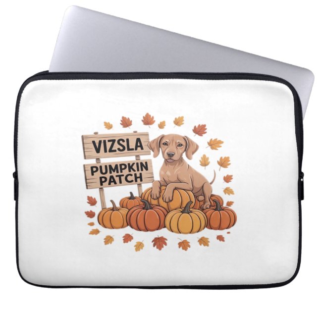 Vizsla Pumpkin Patch Dog Lovers Thanksgiving Hallo Laptop Sleeve (Front)