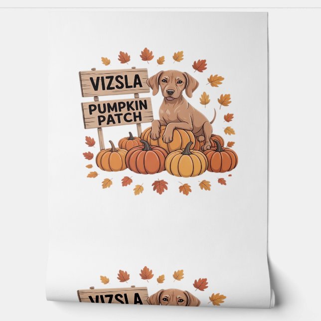 Vizsla Pumpkin Patch Dog Lovers Thanksgiving Hallo Wallpaper (Unrolling)