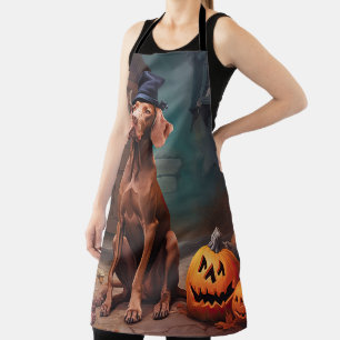 Vizsla Pumpkins Halloween Scary Apron