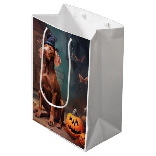 Vizsla Pumpkins Halloween Scary  Medium Gift Bag