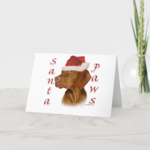 Vizsla Santa Paws Holiday Card