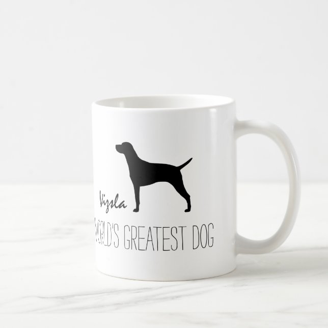 Vizsla Silhouette World's Greatest Dog | Custom Coffee Mug (Right)