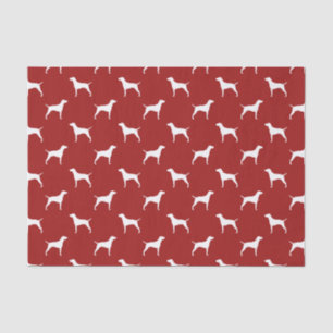 Vizsla Silhouettes Pattern Red Tissue Paper
