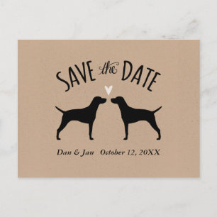 Vizsla Silhouettes Wedding Save the Date Announcement Postcard