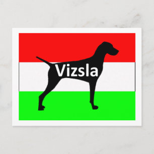 vizsla silo name on Hungary-Flag.png Postcard